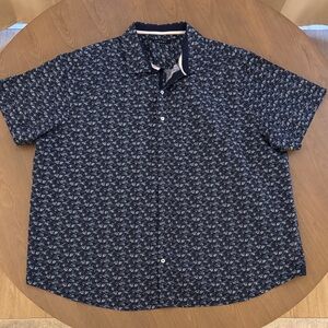 Casual Navy Blue Patterned Men's Shirt